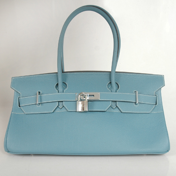 H42BJMBS Hermes Birkin in pelle togo togo 42CM in Medium Blue wit